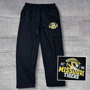 CornBorn Missouri Tigers Fleece Sweatpants Men L Black Relaxed Fit Lounge Mizzou